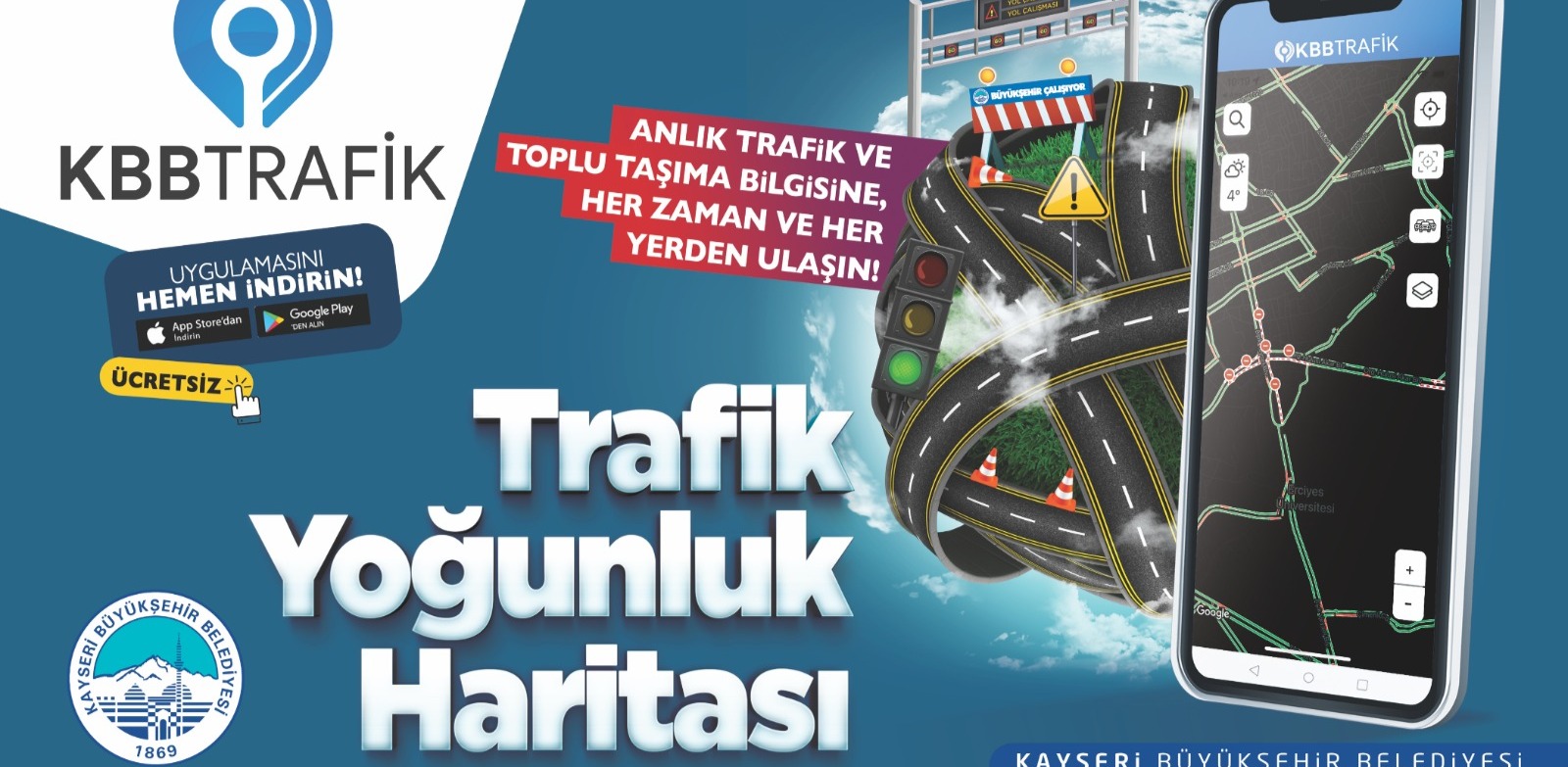 YENİ ÖZELLİKLERİ İLE KAYSERİ'DE AKILLI ULAŞIMIN ADI: ‘KBB TRAFİK’İN KULLANICISI 100 BİNİ AŞTI