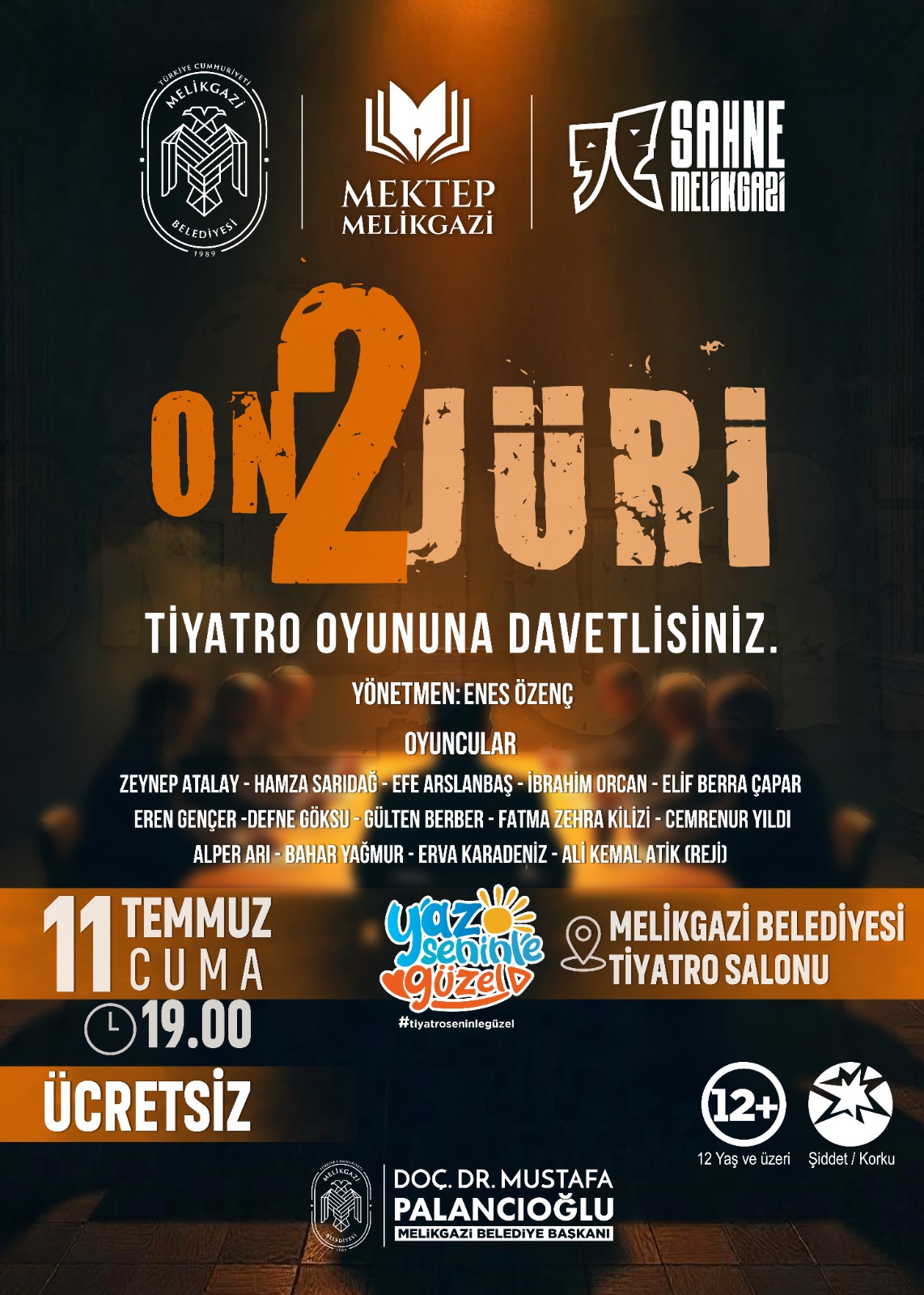 MELİKGAZİ'DEN "12 JÜRİ" OYUNUNA DAVET