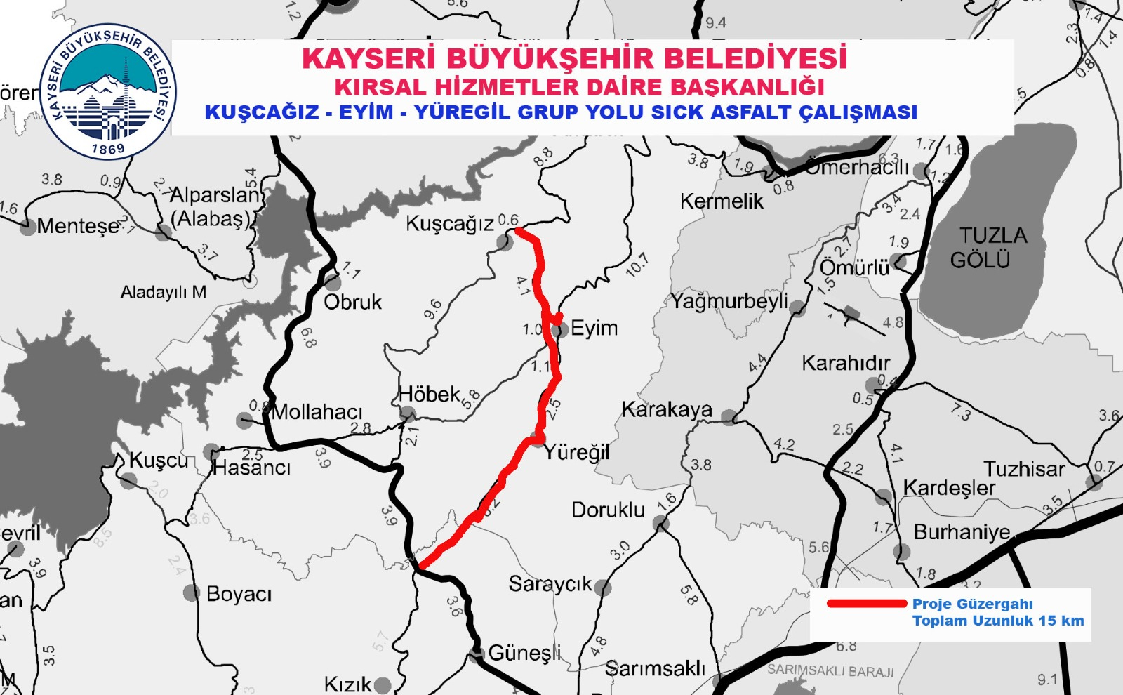 BAŞKAN BÜYÜKKILIÇ: “3 MAHALLEYİ BAĞLAYAN GRUP YOLA 107 MİLYON TL’LİK DEV YATIRIM YAPTIK”