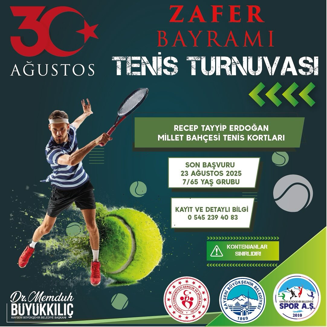 Zafer Bayramı coşkusu Büyükşehir ile tenis kortlarına taşınıyor