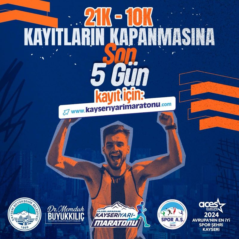 5. Uluslararası Kayseri Yarı Maratonu için heyecan dolu geri sayım başladı