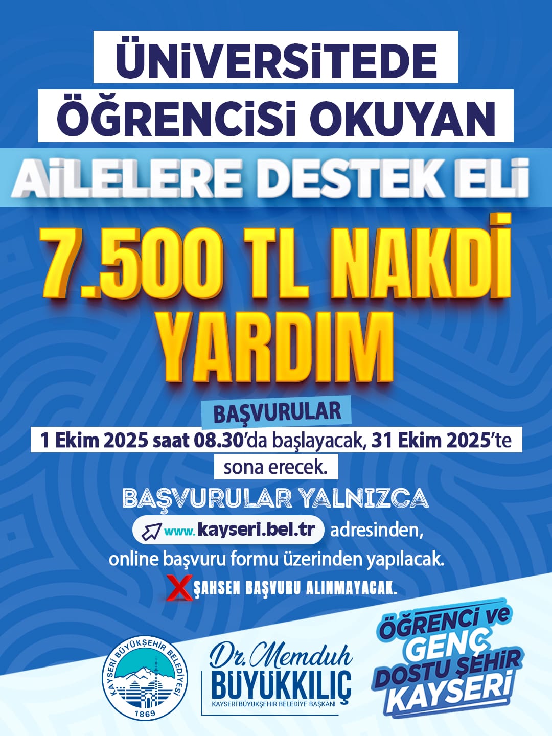 BAŞKAN BÜYÜKKILIÇ’TAN EĞİTİME GÜÇLÜ DESTEK: 7 BİN 500 TL NAKDİ YARDIM
