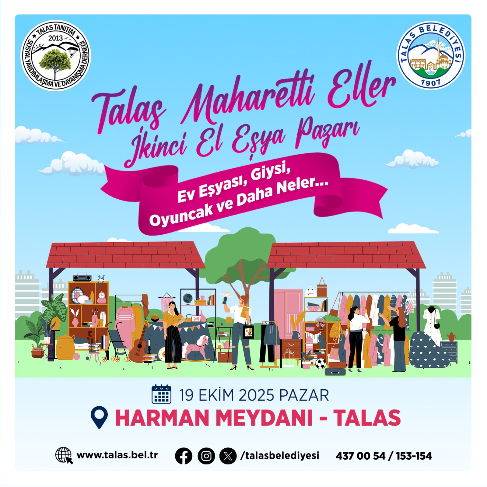 TALAS’TA “MAHARETLİ ELLER”E YENİ SOLUK: İKİNCİ EL EŞYA PAZARI BAŞLIYOR