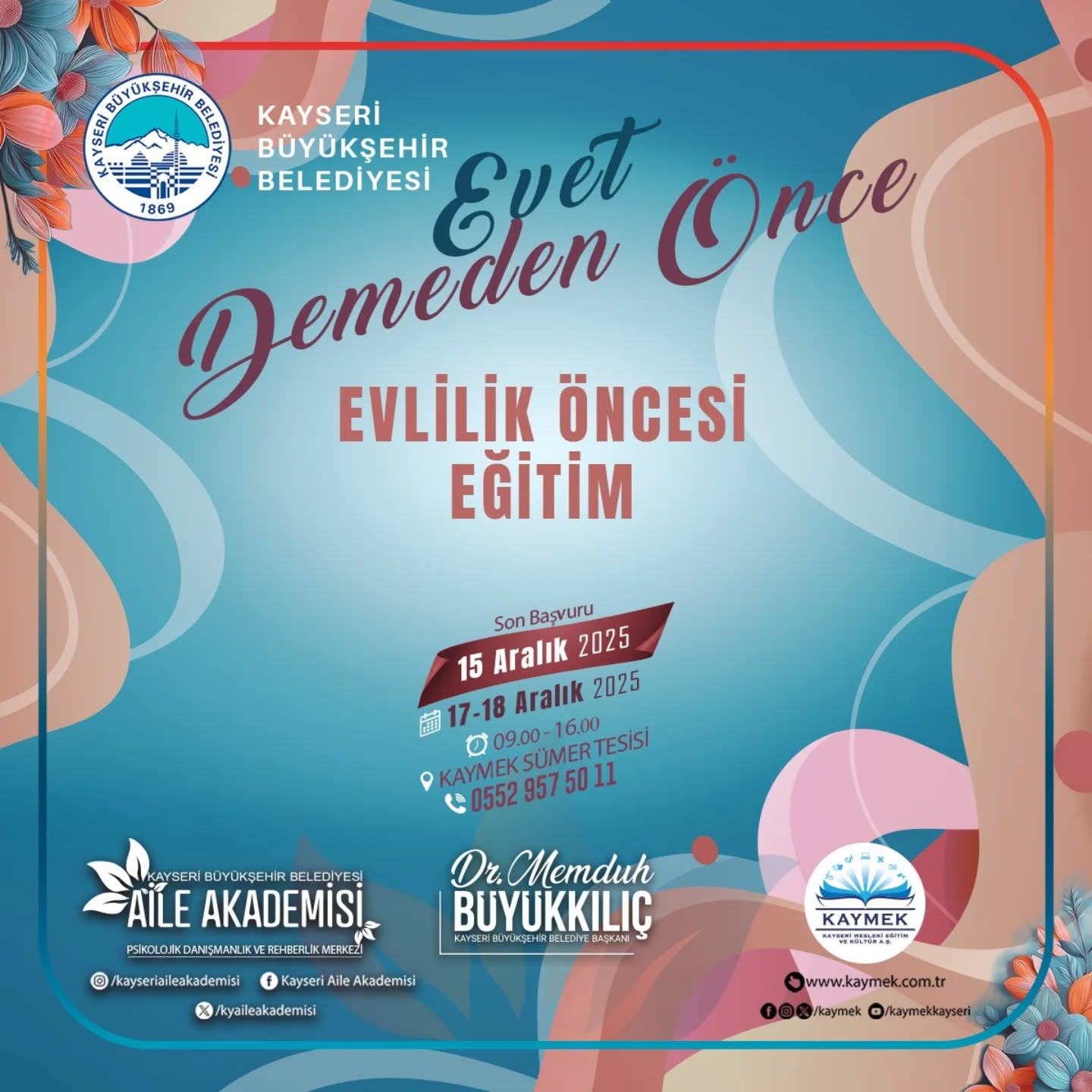 BÜYÜKŞEHİR AİLE AKADEMİSİ’NDEN EVLİLİK ÖNCESİ EĞİTİM