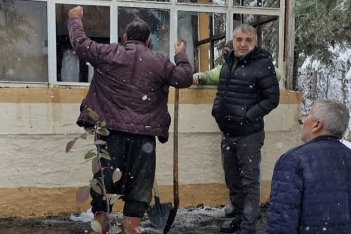 Tomarza'da imam evinde yangın