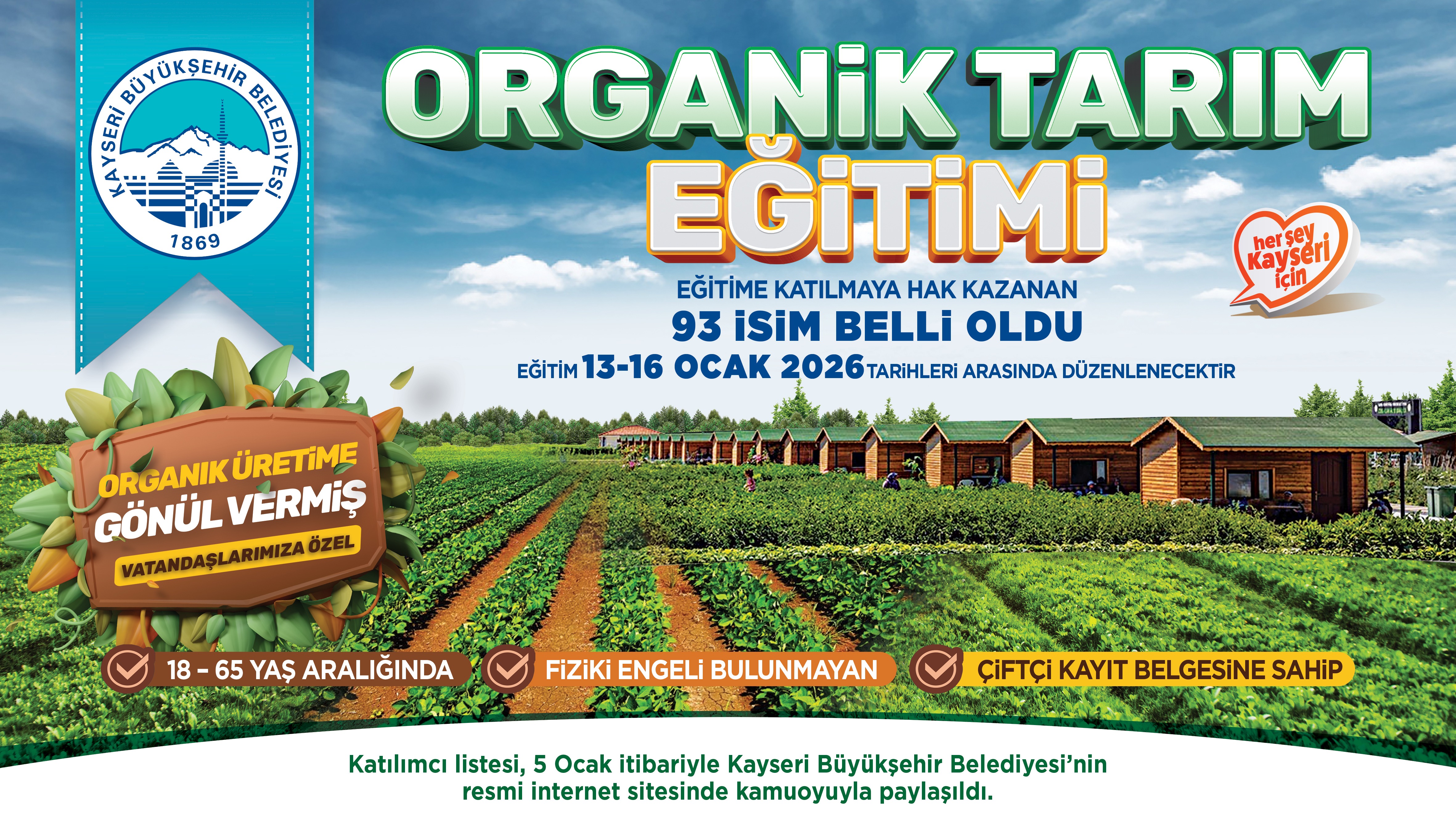BÜYÜKŞEHİR’DEN ORGANİK TARIMA GÜÇLÜ ADIM: EĞİTİM LİSTESİ AÇIKLANDI