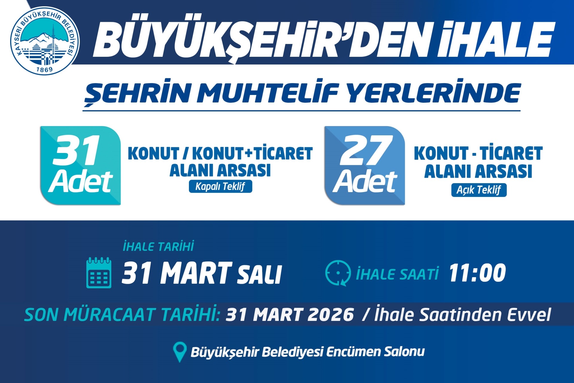 BÜYÜKŞEHİR’DEN İHALELER