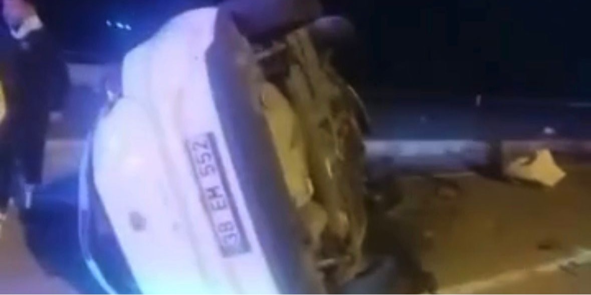 Kayseri’de otomobil devrildi: 1 yaralı