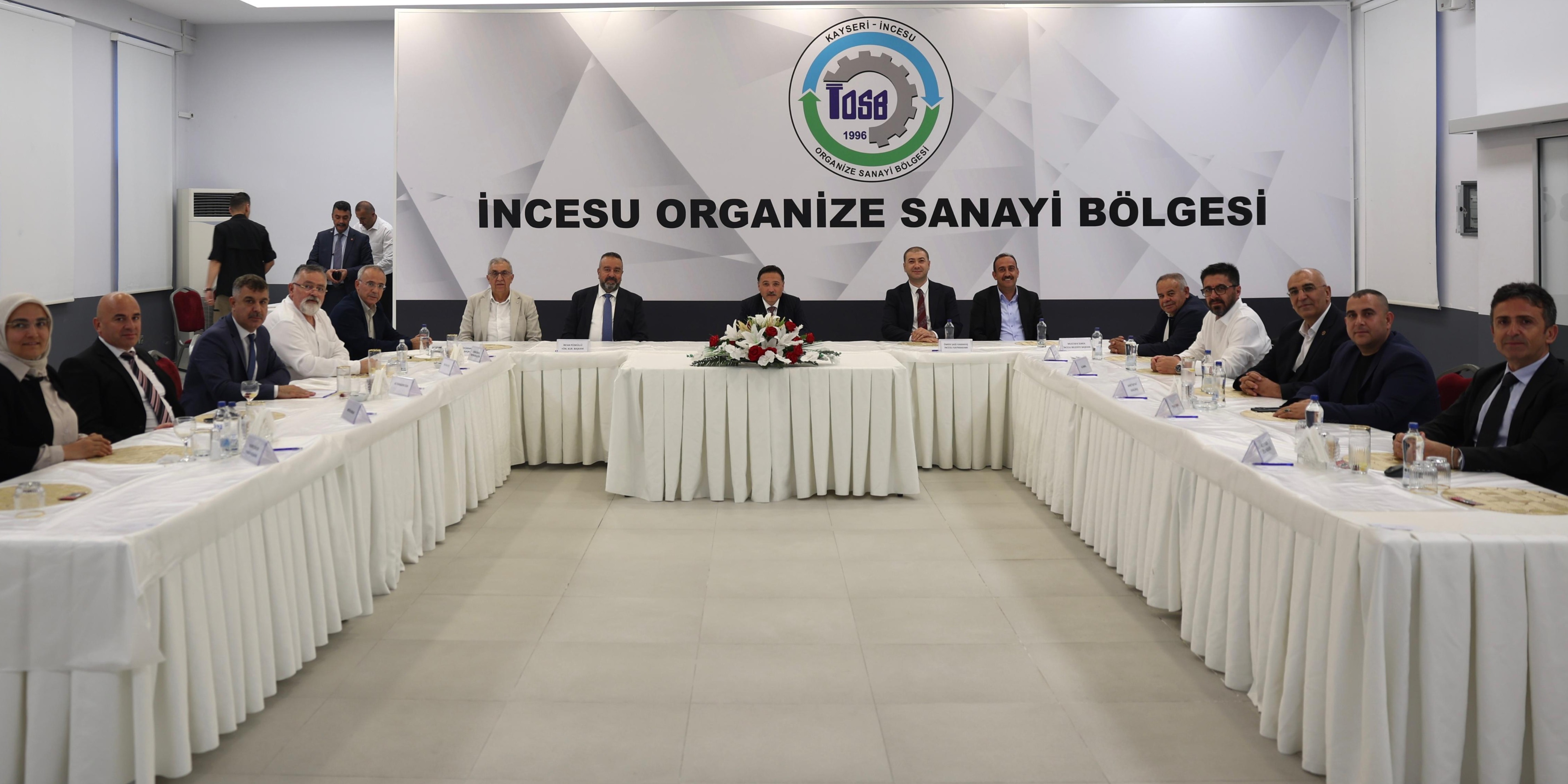 İncesu OSB Heyeti, Vali Çiçek Başkanlığında Toplandı