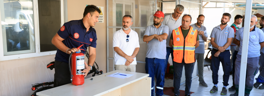 Talas belediyesi personeline yangın eğitimi