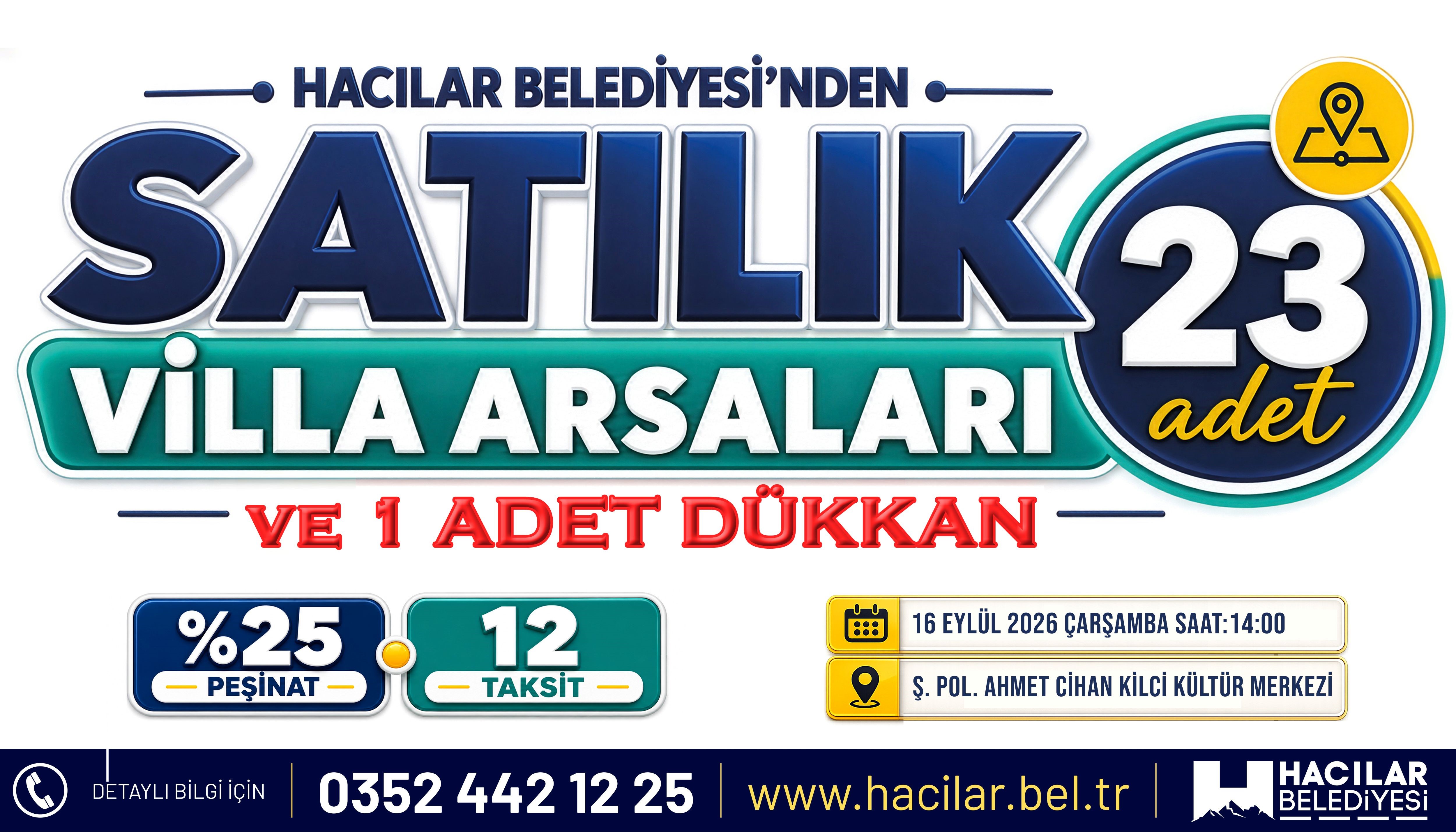 Hacılar'da 23 villa arsası ihaleyle satışa çıkıyor