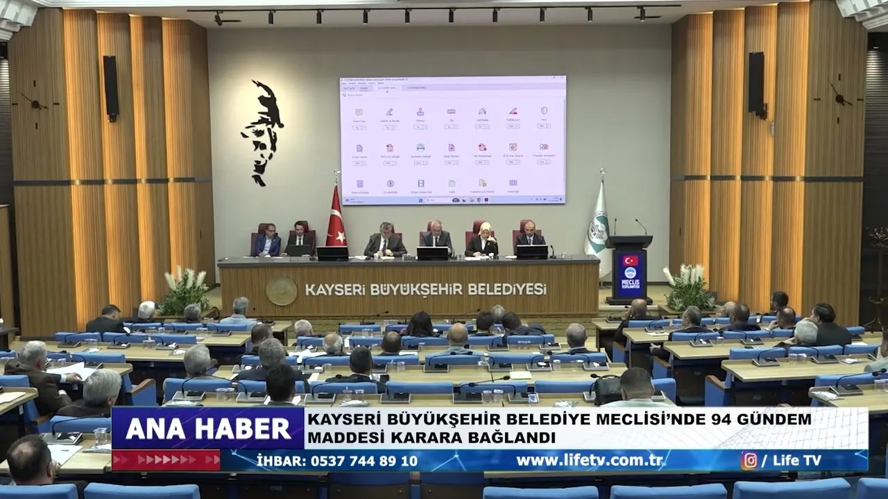 KAYSERİ BÜYÜKŞEHİR BELEDİYE MECLİSİ’NDE 94 GÜNDEM MADDESİ KARARA BAĞLANDI