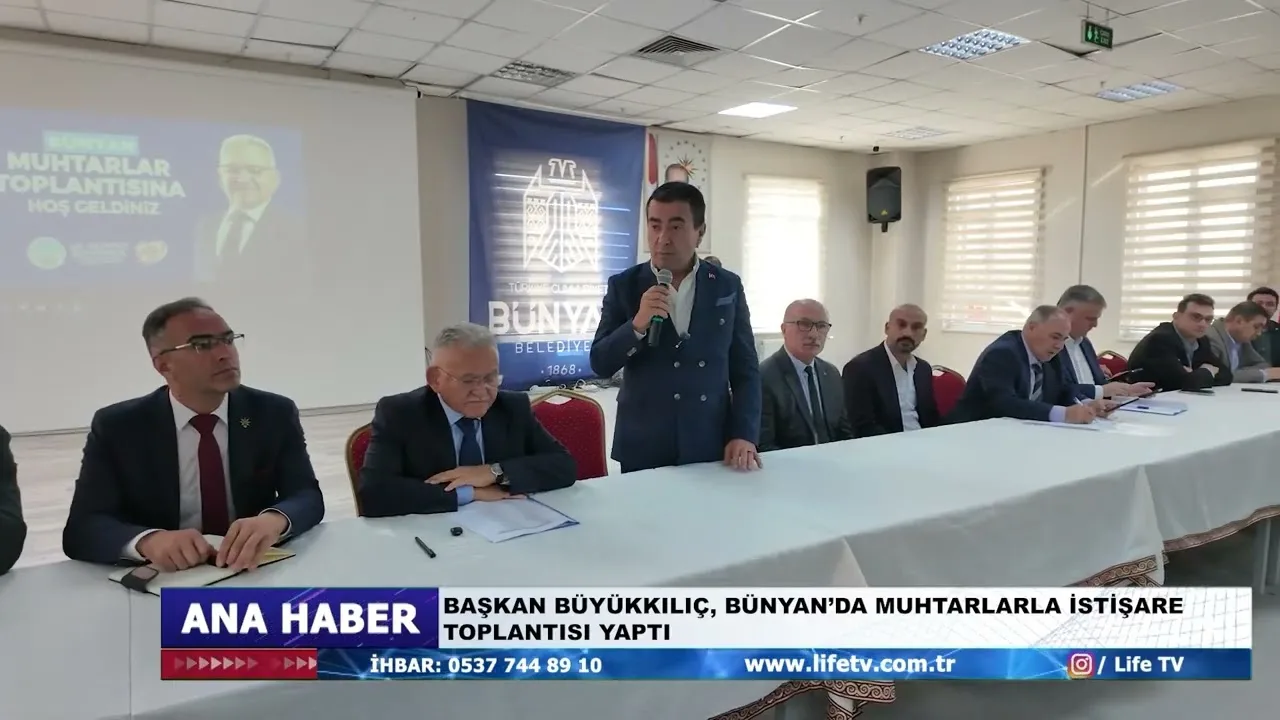 BAŞKAN BÜYÜKKILIÇ, BÜNYAN’DA MUHTARLARLA İSTİŞARE TOPLANTISI YAPTI